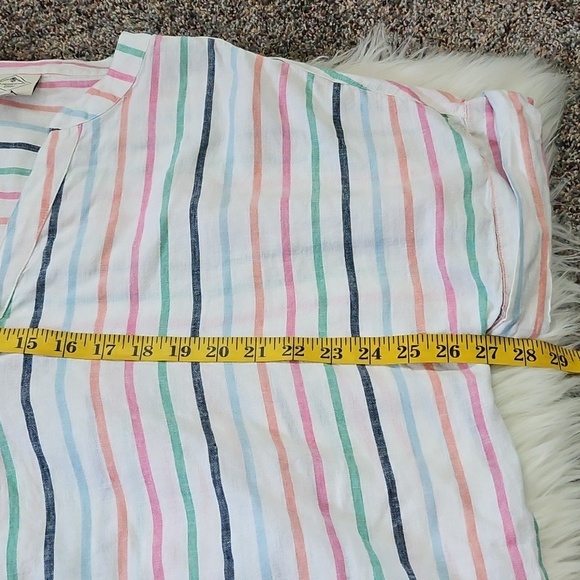St. John's Bay Multicolored Striped Short Sleeve Shirt - Picture 8 of 10